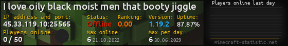 Userbar 560x90 with online players chart for server 45.33.119.10:25565