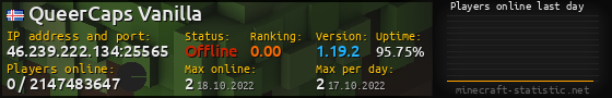 Userbar 560x90 with online players chart for server 46.239.222.134:25565
