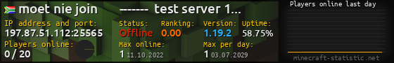 Userbar 560x90 with online players chart for server 197.87.51.112:25565