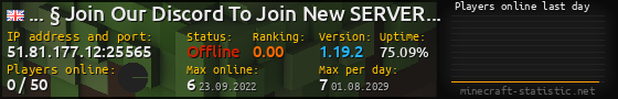 Userbar 560x90 with online players chart for server 51.81.177.12:25565