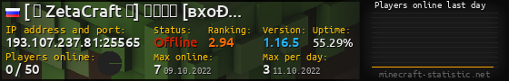 Userbar 560x90 with online players chart for server 193.107.237.81:25565
