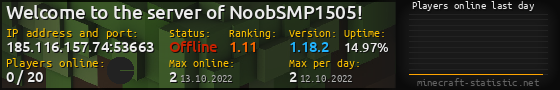Userbar 560x90 with online players chart for server 185.116.157.74:53663