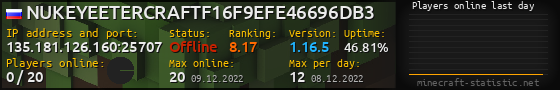 Userbar 560x90 with online players chart for server 135.181.126.160:25707