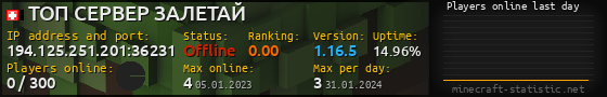 Userbar 560x90 with online players chart for server 194.125.251.201:36231