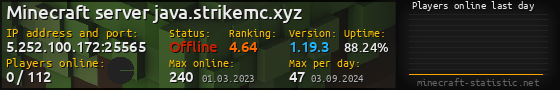Userbar 560x90 with online players chart for server 5.252.100.172:25565