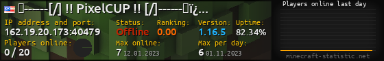 Userbar 560x90 with online players chart for server 162.19.20.173:40479