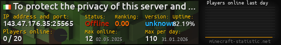 Userbar 560x90 with online players chart for server 143.47.176.35:25565
