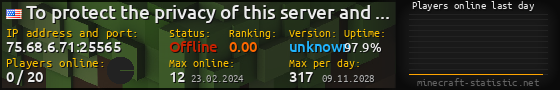 Userbar 560x90 with online players chart for server 75.68.6.71:25565