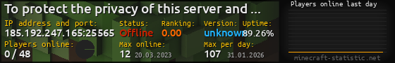 Userbar 560x90 with online players chart for server 185.192.247.165:25565