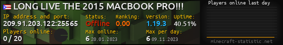 Userbar 560x90 with online players chart for server 209.91.203.122:25565