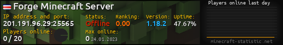 Userbar 560x90 with online players chart for server 201.191.96.29:25565