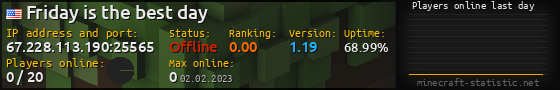 Userbar 560x90 with online players chart for server 67.228.113.190:25565