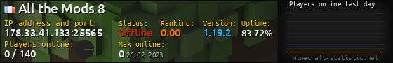 Userbar 560x90 with online players chart for server 178.33.41.133:25565
