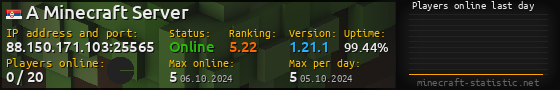 Userbar 560x90 with online players chart for server 88.150.171.103:25565
