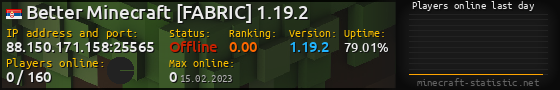 Userbar 560x90 with online players chart for server 88.150.171.158:25565