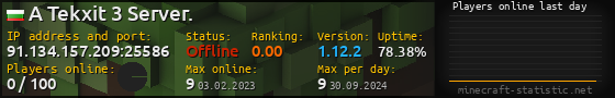 Userbar 560x90 with online players chart for server 91.134.157.209:25586
