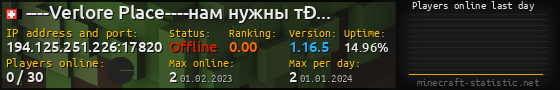Userbar 560x90 with online players chart for server 194.125.251.226:17820