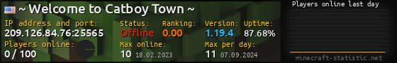 Userbar 560x90 with online players chart for server 209.126.84.76:25565