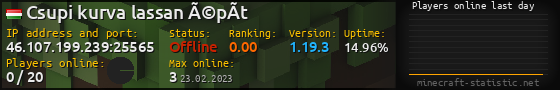 Userbar 560x90 with online players chart for server 46.107.199.239:25565