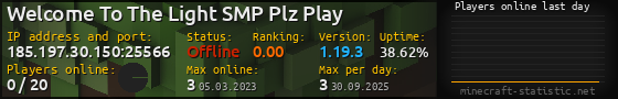 Userbar 560x90 with online players chart for server 185.197.30.150:25566