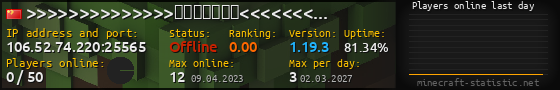 Userbar 560x90 with online players chart for server 106.52.74.220:25565