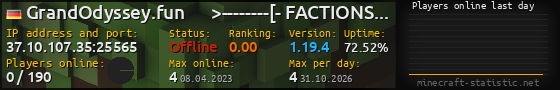 Userbar 560x90 with online players chart for server 37.10.107.35:25565