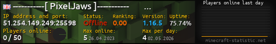Userbar 560x90 with online players chart for server 51.254.149.249:25598