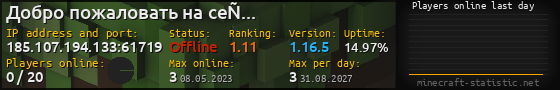 Userbar 560x90 with online players chart for server 185.107.194.133:61719