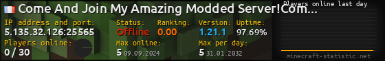 Userbar 560x90 with online players chart for server 5.135.32.126:25565