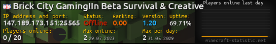 Userbar 560x90 with online players chart for server 147.189.173.151:25565