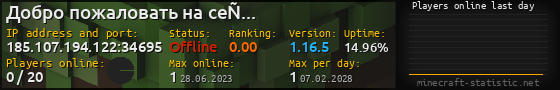Userbar 560x90 with online players chart for server 185.107.194.122:34695