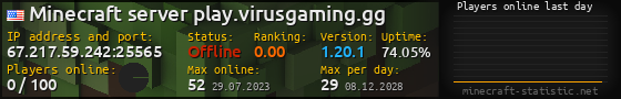 Userbar 560x90 with online players chart for server 67.217.59.242:25565