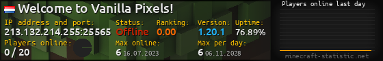 Userbar 560x90 with online players chart for server 213.132.214.255:25565