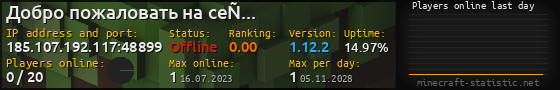 Userbar 560x90 with online players chart for server 185.107.192.117:48899