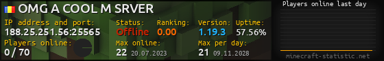 Userbar 560x90 with online players chart for server 188.25.251.56:25565