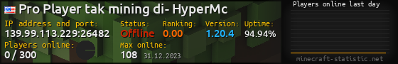 Userbar 560x90 with online players chart for server 139.99.113.229:26482