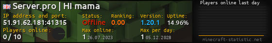 Userbar 560x90 with online players chart for server 51.91.62.181:41315