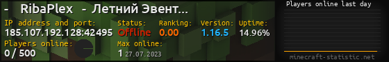 Userbar 560x90 with online players chart for server 185.107.192.128:42495