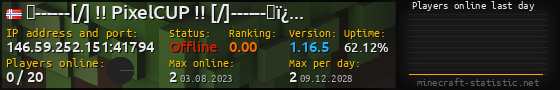 Userbar 560x90 with online players chart for server 146.59.252.151:41794