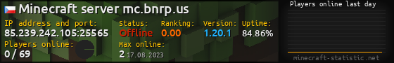 Userbar 560x90 with online players chart for server 85.239.242.105:25565