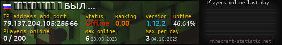 Userbar 560x90 with online players chart for server 79.137.204.105:25566