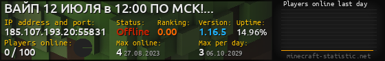 Userbar 560x90 with online players chart for server 185.107.193.20:55831