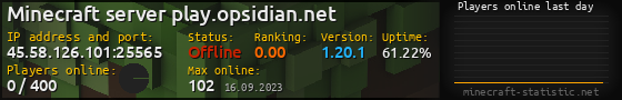 Userbar 560x90 with online players chart for server 45.58.126.101:25565