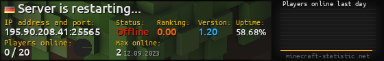 Userbar 560x90 with online players chart for server 195.90.208.41:25565