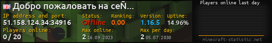Userbar 560x90 with online players chart for server 51.158.124.34:34916