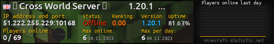 Userbar 560x90 with online players chart for server 51.222.255.229:10168