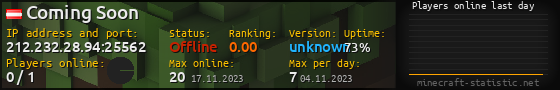 Userbar 560x90 with online players chart for server 212.232.28.94:25562