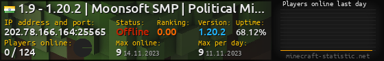 Userbar 560x90 with online players chart for server 202.78.166.164:25565