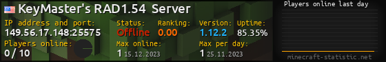 Userbar 560x90 with online players chart for server 149.56.17.148:25575