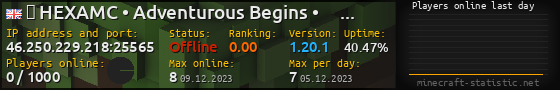 Userbar 560x90 with online players chart for server 46.250.229.218:25565